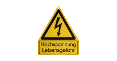 Warning sign - Flash "Danger high voltage"