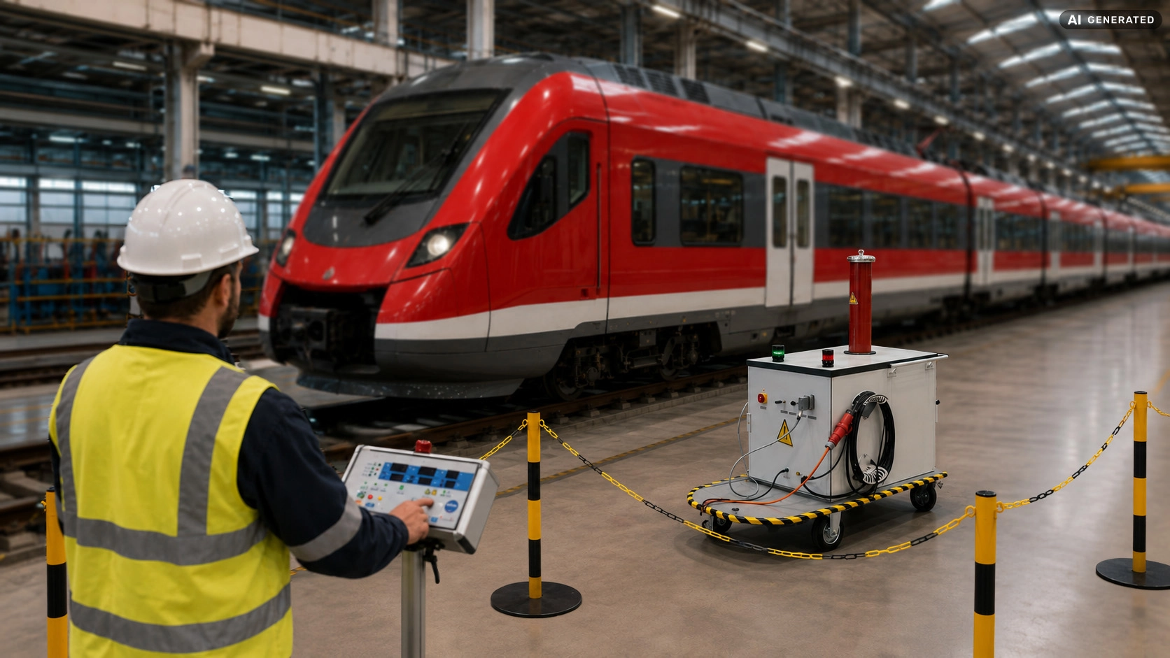 Hochspannungsprüfung am Schienenfahrzeug: Ablauf, Sicherheit und Zubehör